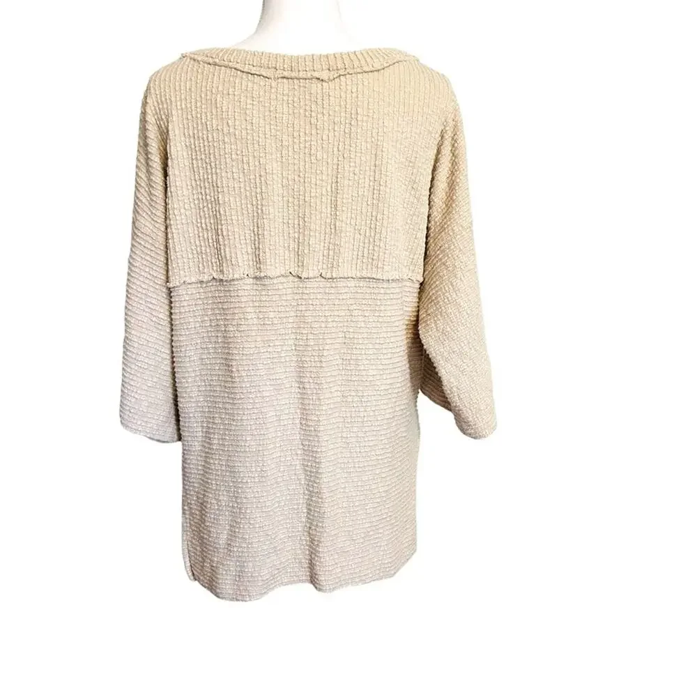 We The Free by Free People Boardwalk Hacci Top Tunic XS Cream